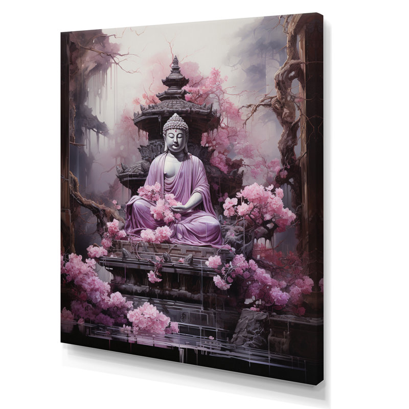 Berenika Pink Buddhism Buddhist Chant - impression, Toile tendue, H 20 po x l 12 po x P 1 po