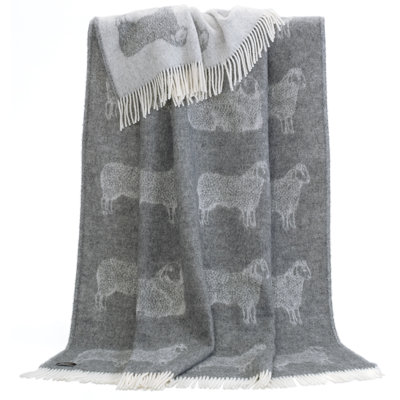 Grey Sheep Wool Throw
