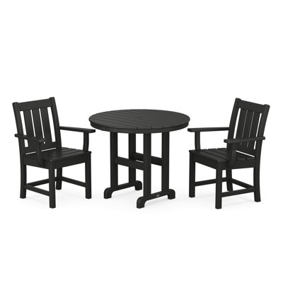 Oxford 3-Piece Farmhouse Dining Set -  POLYWOOD, PWS2092-1-BL