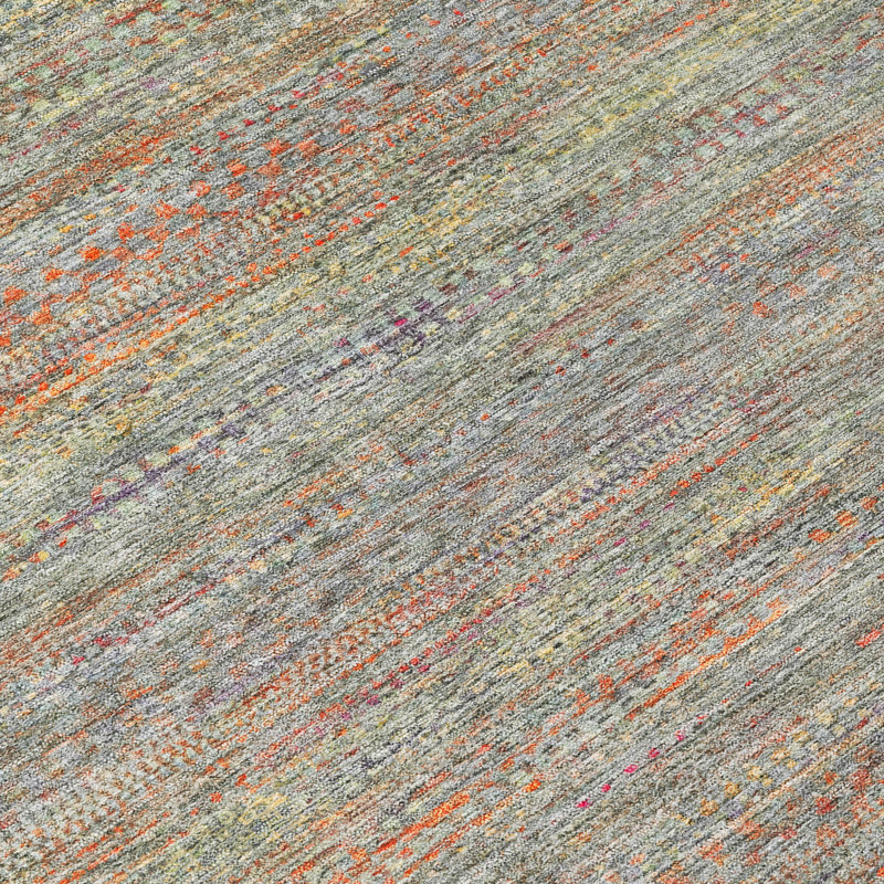 Machine Washable Indoor/Outdoor Oden ACN2148 Striped Rug, Rectangle 1'8" x 2'6"