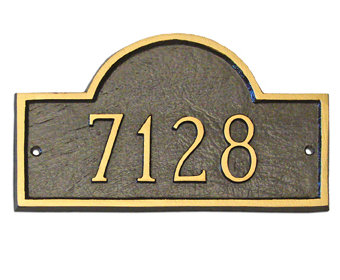 Plaque d’adresse murale sur 1 ligne Classic, Bronze vieilli / doré, Oui