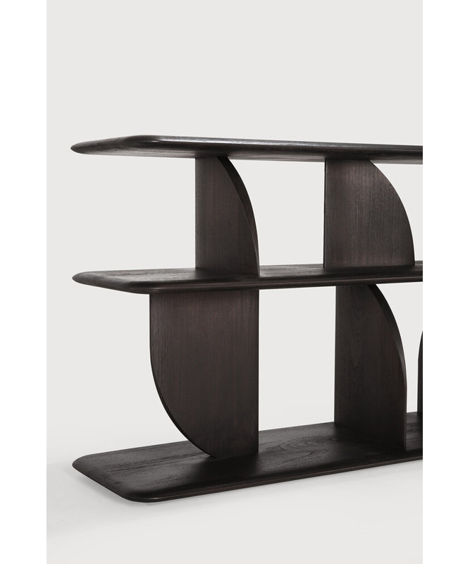 Geometric 82.5'' W Solid Wood Console Table, Dark Brown