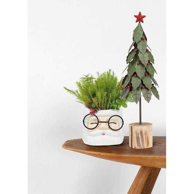Grand pot de fleurs avec lunettes