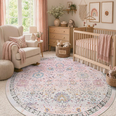 Kaldi Vintage Classic Washable Area Rug - Elegant Timeless Design for Living Room, Bedroom, or Dining Room Decor