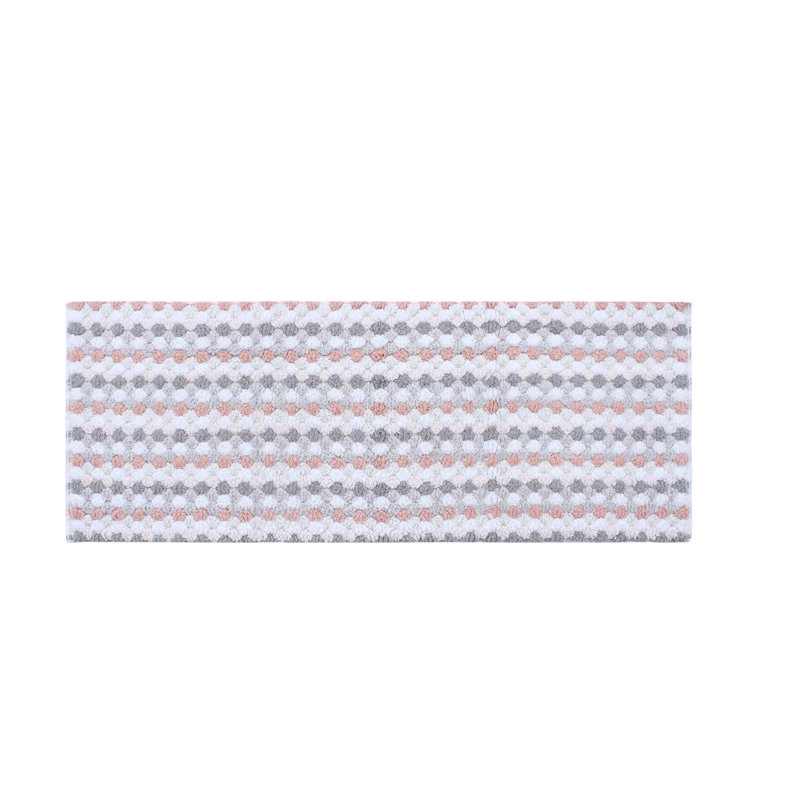 Macek 100% Cotton Bathroom Rug, Non Slip & Water Absorbent Soft Shaggy Mat, Orange, 20"W x 54"L