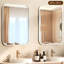 Miroir de salle de bain argenté 40 po x 32 po. Rectangle avec coin rond pour la chambre à coucher. Réflexion HD, cadre en aluminium rouillé, alliage de guide d'installation sans effort, facilement et rapidement-133797923
