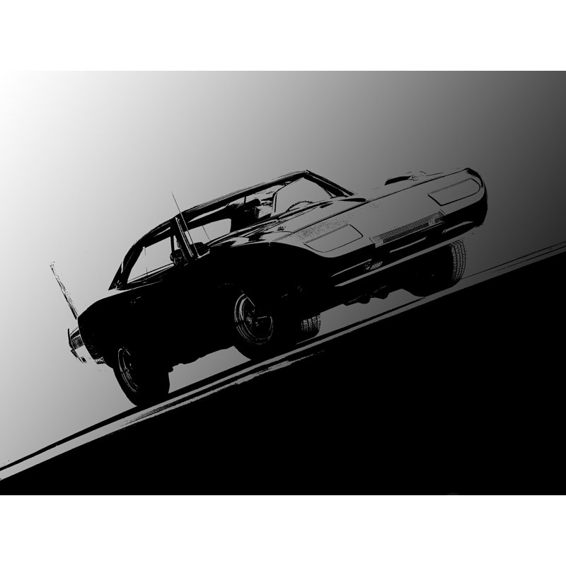 "Dodge Daytona" par Clive Branson - impression sur toile, H 18 po x l 24 po