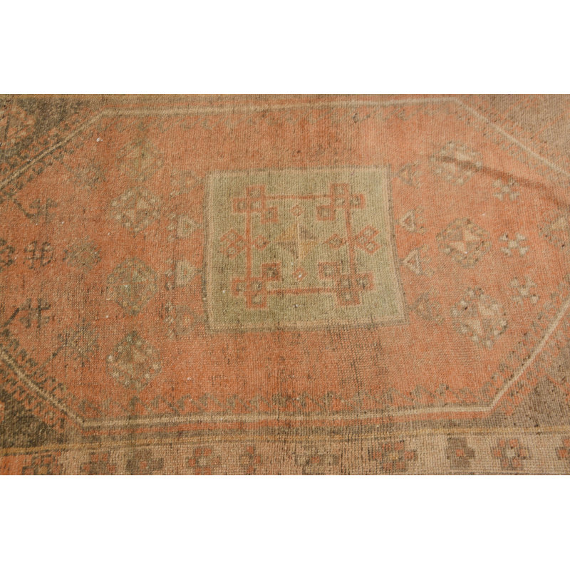 Tapis turc vintage tissé à la main en orange pâle pour une décoration bohémienne