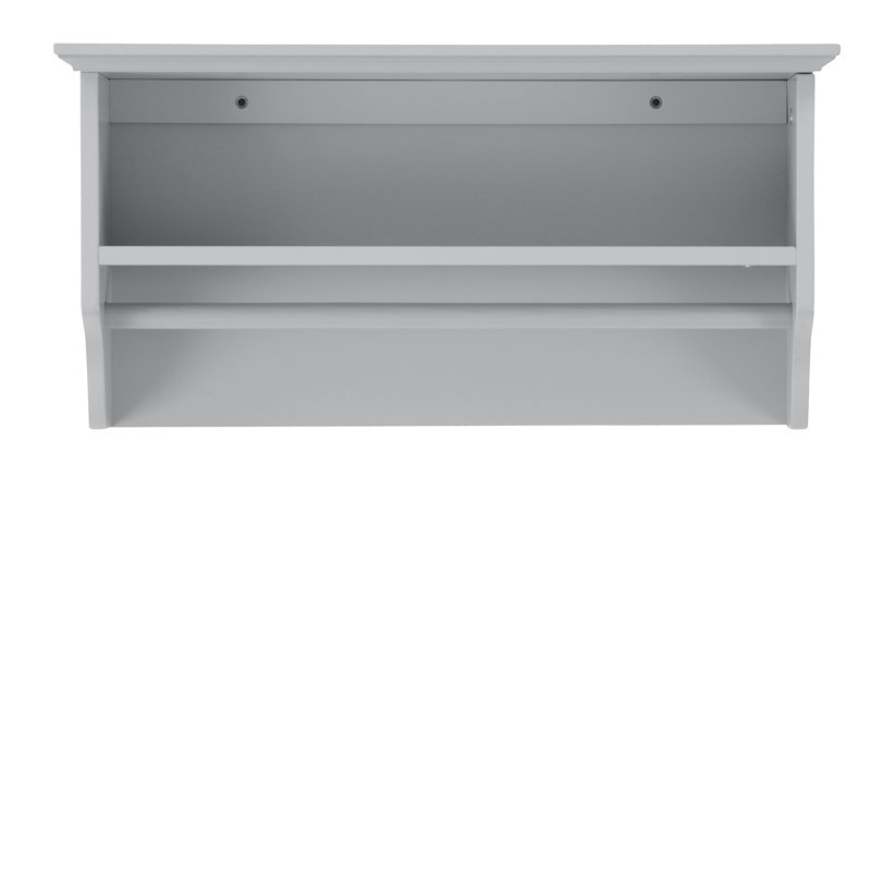 Ashbury Wood Accent Shelf with Towel Bar, Grey