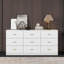 Contemporain, 9 tiroirs, commode, chambre à coucher, placards, finition brillante, matériau, spécification imperméable lisse, blanc antique, texture, surface, aménagement du salon