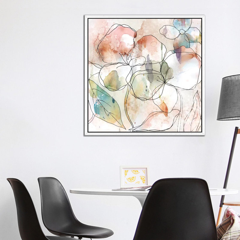 Floral Flow I by Carol Robinson - Painting on Canvas, 93.98 cm H x 93.98 cm W, White Framed Canvas