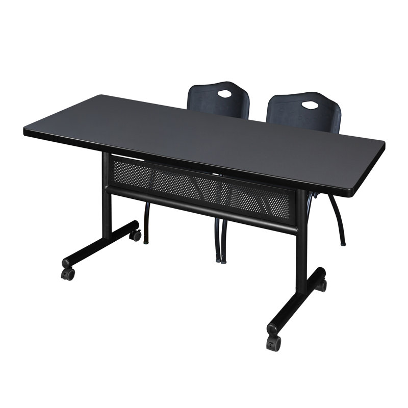 Table de formation Kobe, gris, Noir, H 29 po x L 72 po x l 30 po