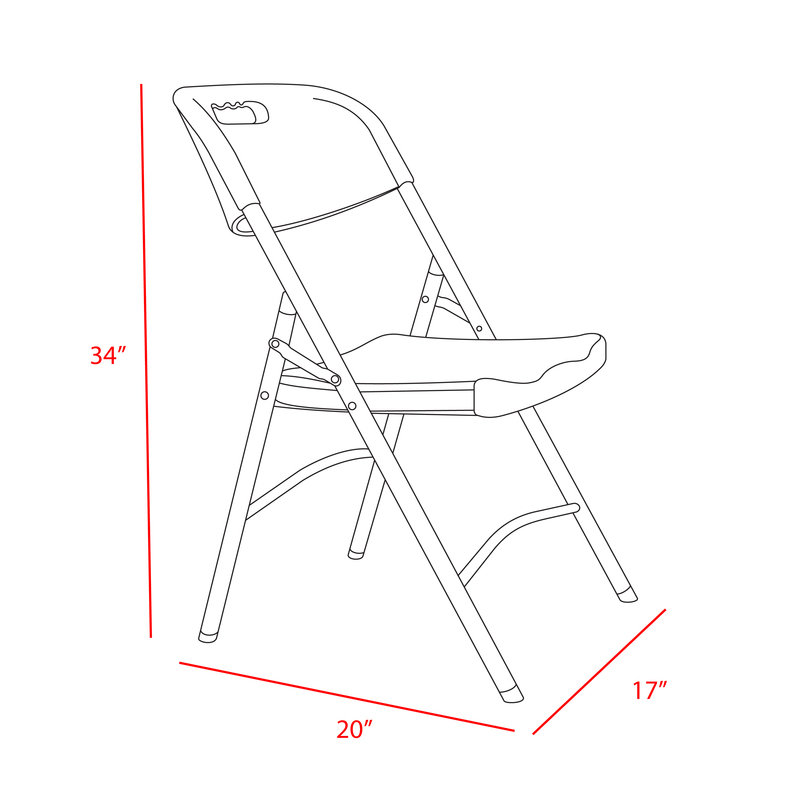 Chaise pliante rectangulaire Regest Trestle Series - paquet de 8