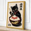Beckoning Noodle Cat Japandi - Wrapped Canvas-1480478370-1480478399