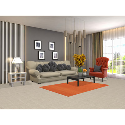 Orange Handmade Gabbeh Modern Rug 4x6