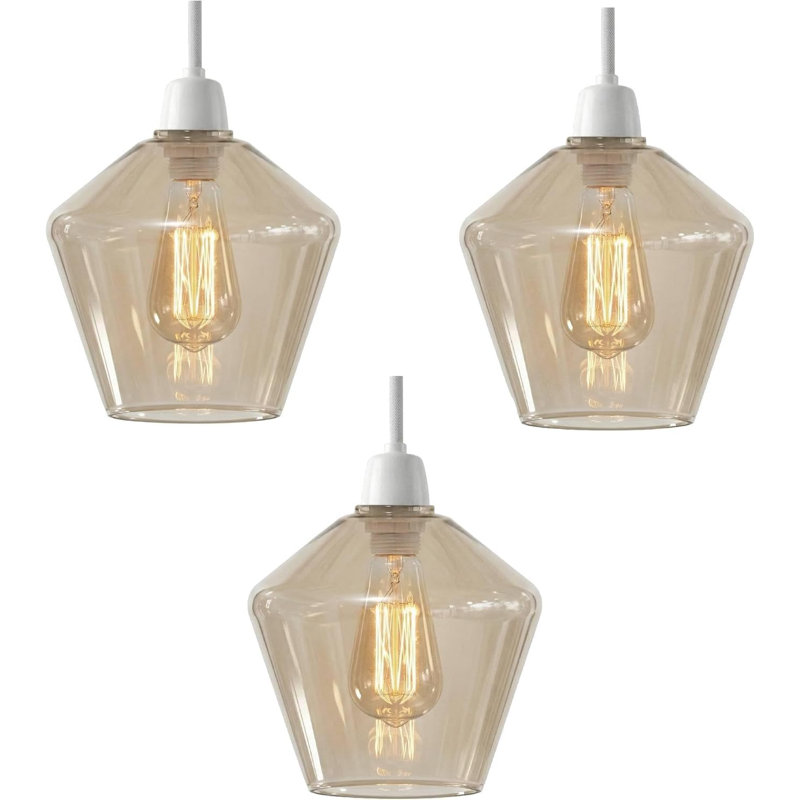 17.5cm H Glass Novelty Lamp Shade in Amber