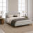  Queen Size French Retro Wingback Bed Frame, Teddy Fabric Upholstered, Sturdy Slat Support, No Box Spring Needed, Easy Assembly, Light Gray-1469637797-1469637796