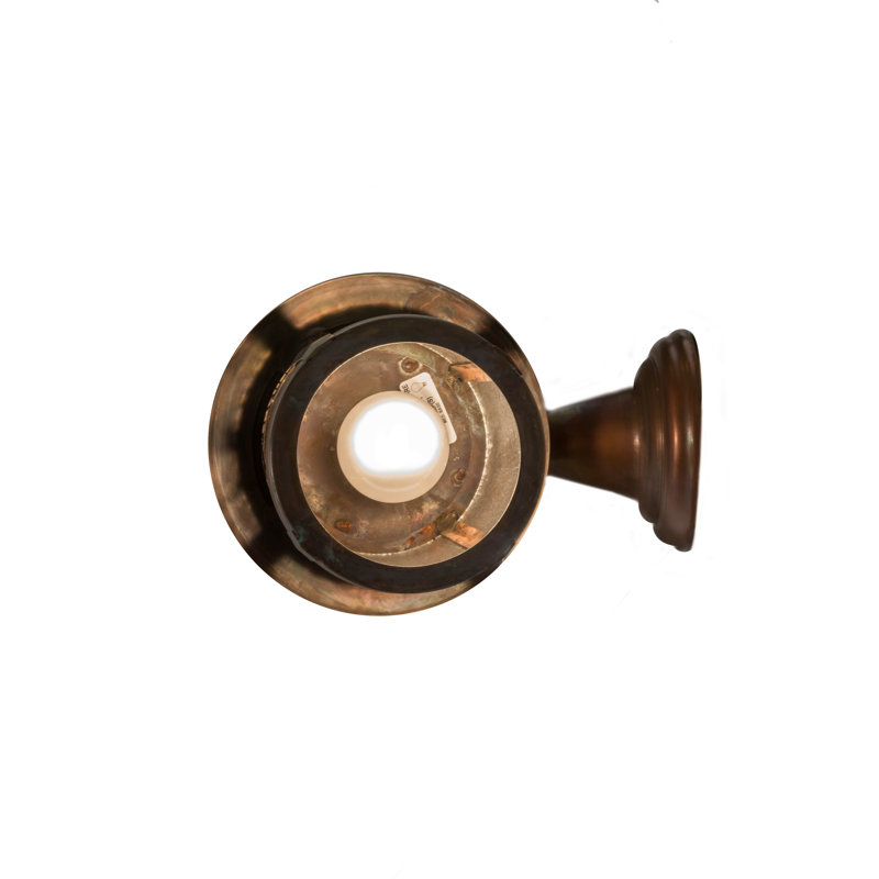 1 - Light Outdoor Wall Lantern, Clear Seedy, Vintage Copper