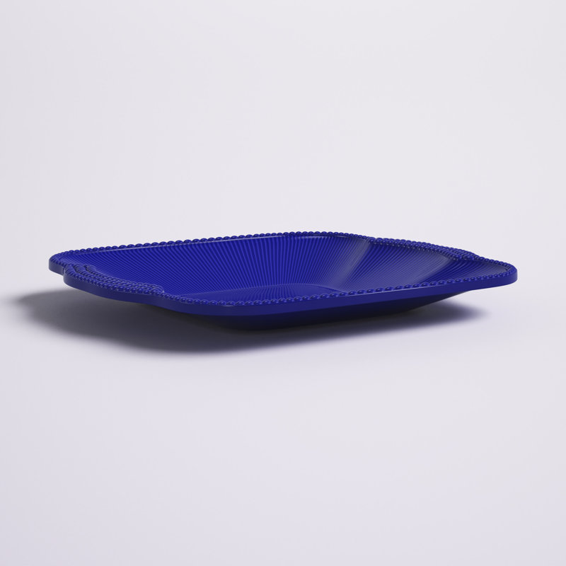 Sarar Square Platter with Handles, Blue