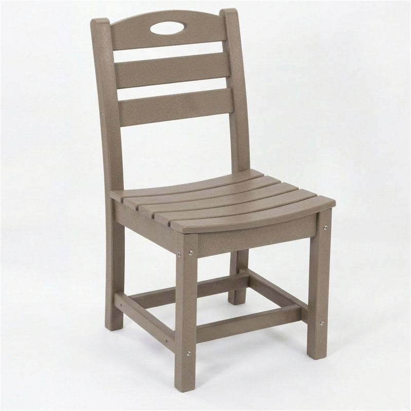 Ensemble de 2 chaises de salle à manger d'extérieur sans accoudoirs en PEHD, chaises de patio toutes saisons pour cour / terrasse / porche (WW)