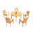 Cimah 5 - Person Teak Patio Dining Set with Round Table-104562660-68426684