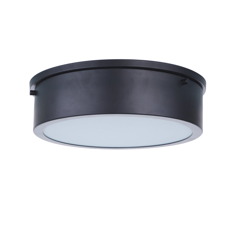 Plafonnier encastré 1 lumière DEL Fenn, H 3 po x l 11 po x P 11 po, Noir