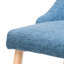 Ensemble de 2 chaises de salle à manger sans accoudoirs Mid-Century modernes en tissu, bleu et noyer clair