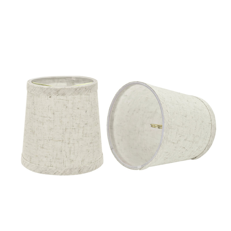 Abat-jour empire en tissu H 5 po (attache) blanc