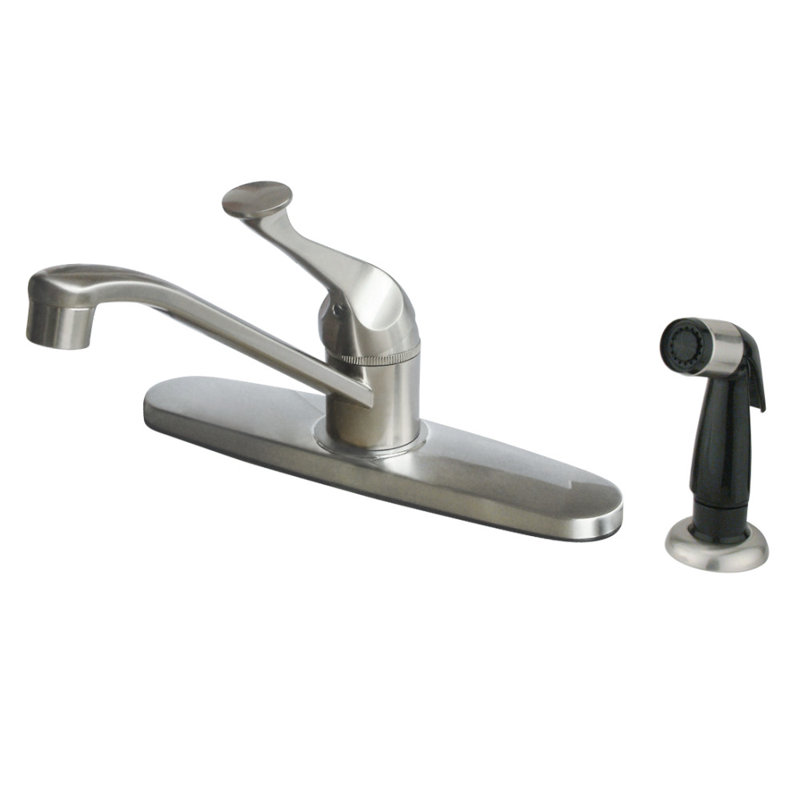 Kingston Brass Chatham One-Handle 4-Hole 8" Centerset Kitchen Faucet with Side Sprayer