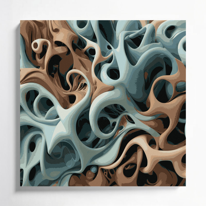 Art mural sur toile Biomorphic Abstraction 22, H 8 po x l 8 po