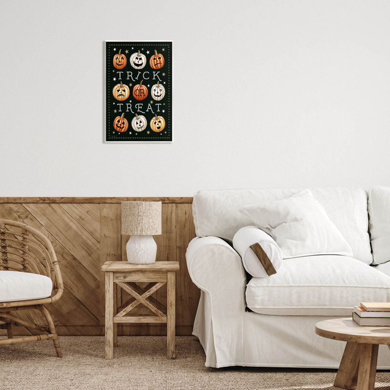 «Trick Or Traite Jack-O-Lanterns» par Elizabeth Tyndall, H 19 po x l 13 po x P 0,5 po