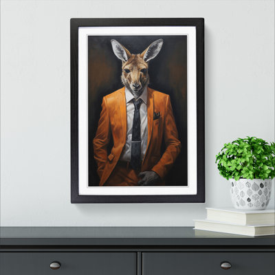 Kangaroo In A Suit Painting Framed Print