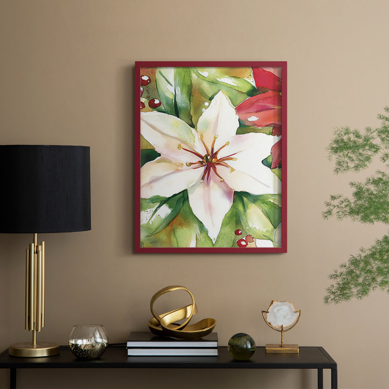 «Christmas Holiday Art DCCL», reproduction encadrée - bois massif, Rouge, H 30 po x l 24 po