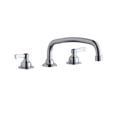 8" Centerset with Concealed Deck Faucet with 12" Arc Tube Spout 2" Lever Handles Chrome