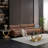 Skailar Pedestal Coffee Table,Faux Marble Top Metal Base-61140929-61140928