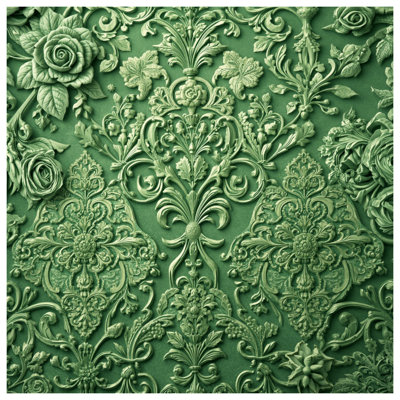 Green Floral Damask Comforter