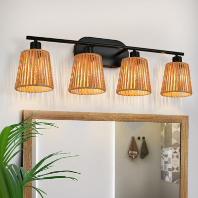 Camaya Dimmable Rattan Vanity Light