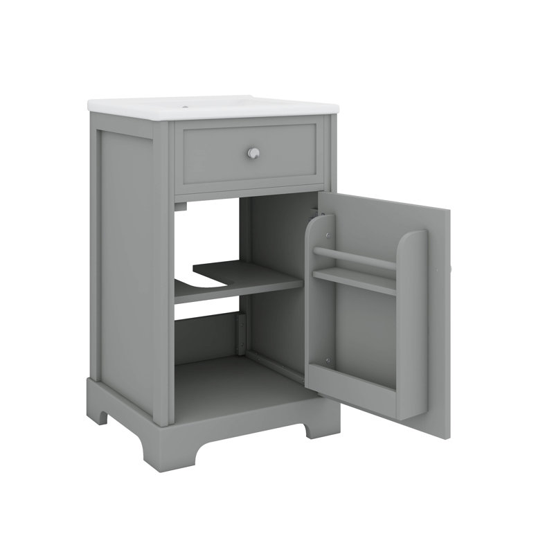 Meuble-lavabo 20 po avec lavabo 20 po, Gris
