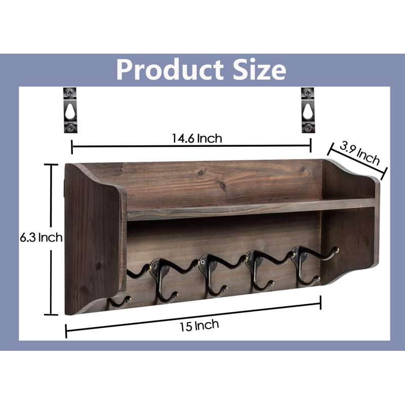 Chaundra Wood Floating Shelf, Brown