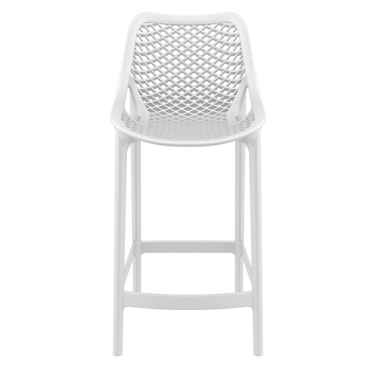 Farrah Patio Bar Stool, White, 25.6"