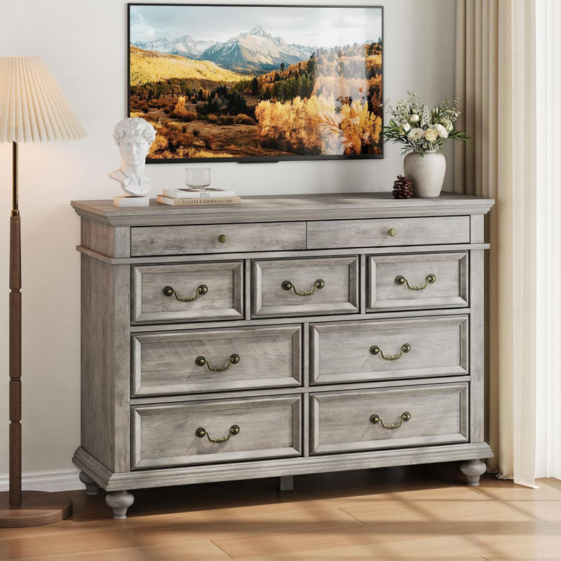 120.1cm W 9 - Drawer Chest of Drawers, Grey