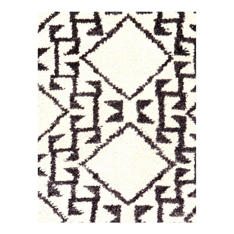Tapis beige / noir unique 6 pi 2 po x 9 pi Cronan