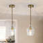 Luminaire suspendu 1 lumière en verre transparent à ondulation à intensité variable-1045224612