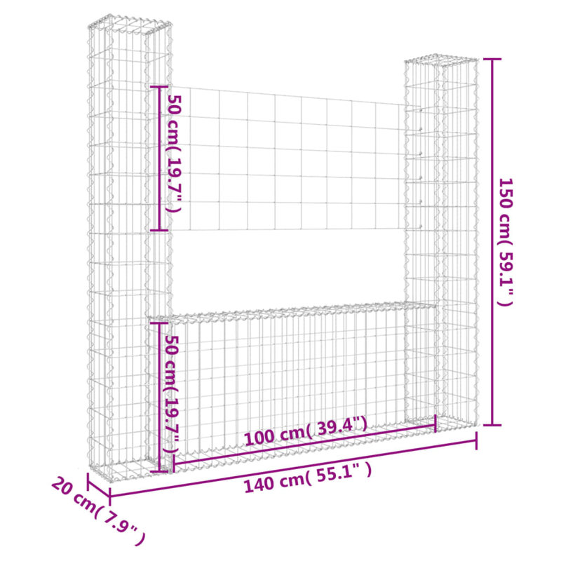 Alicia-Marie Silver Mesh Fence Panels, 55.1cm H x 59cm W x 7.9cm D