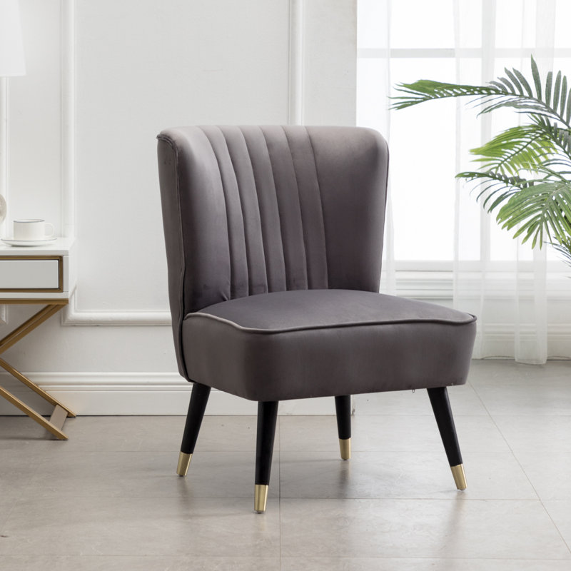 Fauteuil d'appoint en velours, Gris
