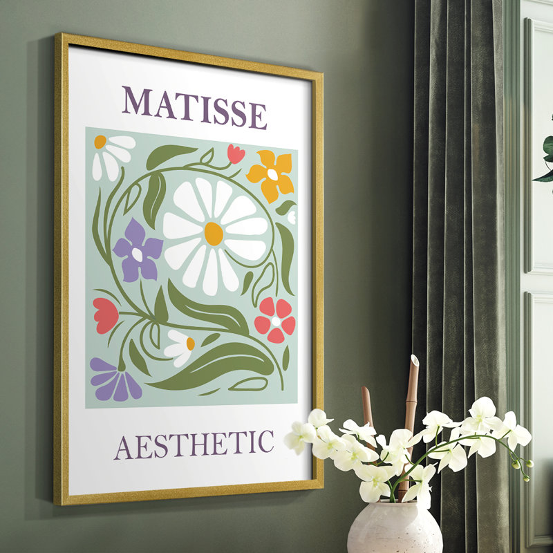Matisse CCLXIX Framed Print - Solid Wood, Gold, 20" H x 16" W