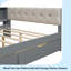 Lit plateforme en bois avec tablettes de rangement, tiroirs, station de charge et tête de lit tapissier -2023195044-2023195041