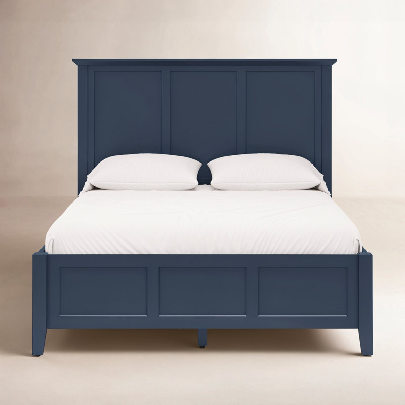 Renee Solid Wood Standard Bed with Panel Headboard, Full / Double, Blueberry