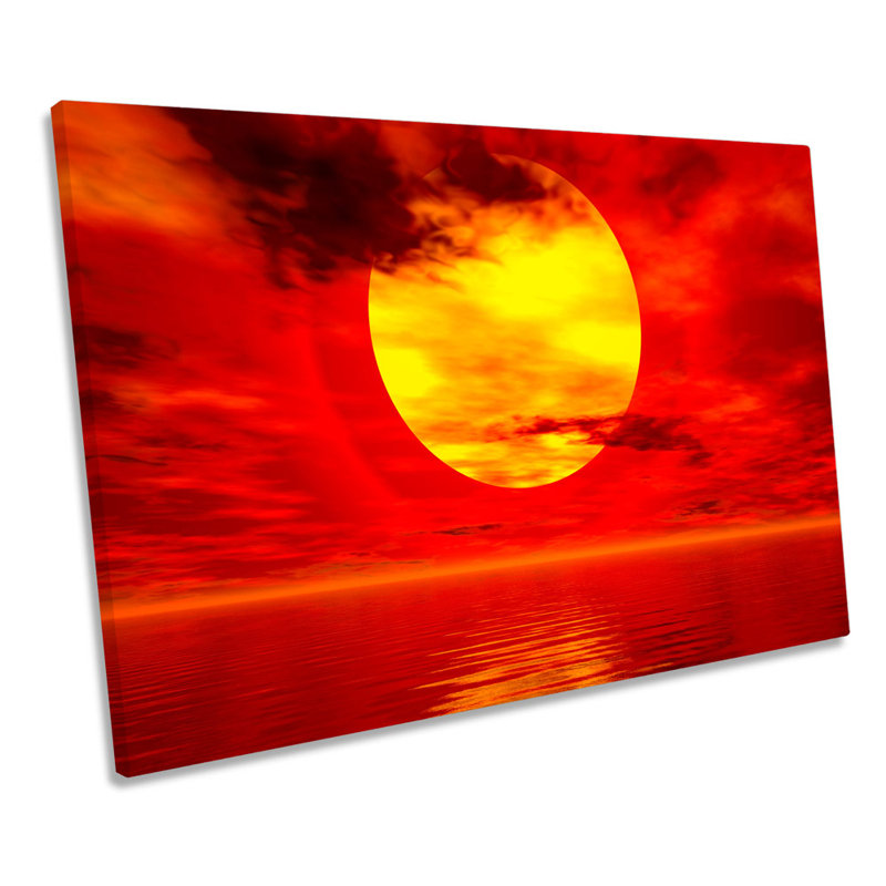 Seascape Ocean Sunset - Wrapped Canvas Art Prints, 30.5cm H x 45.7cm W x 2cm D