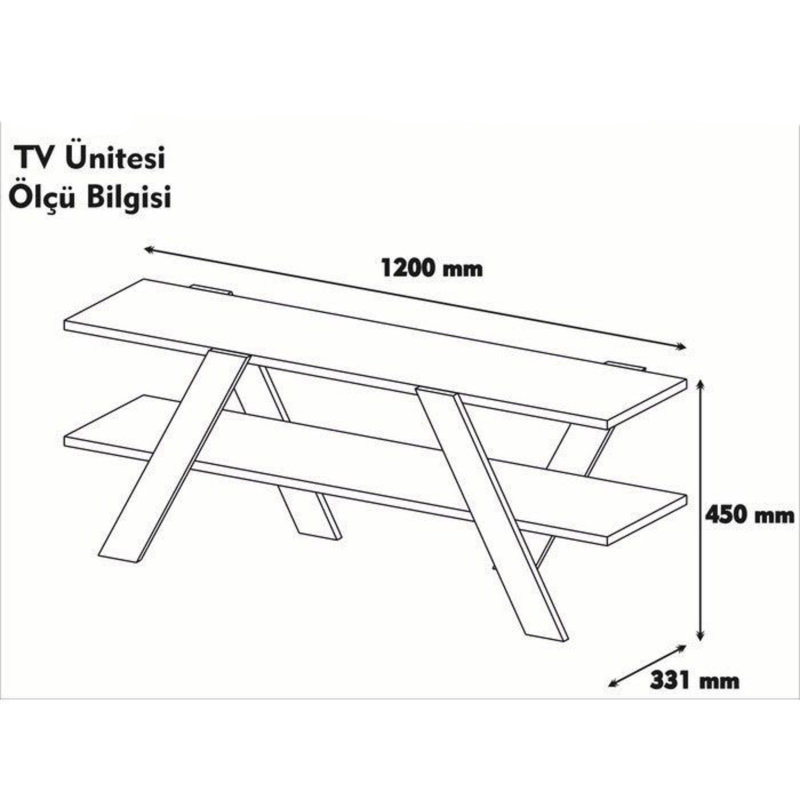 Albi TV Stand for TVs up to 48", White/Walnut